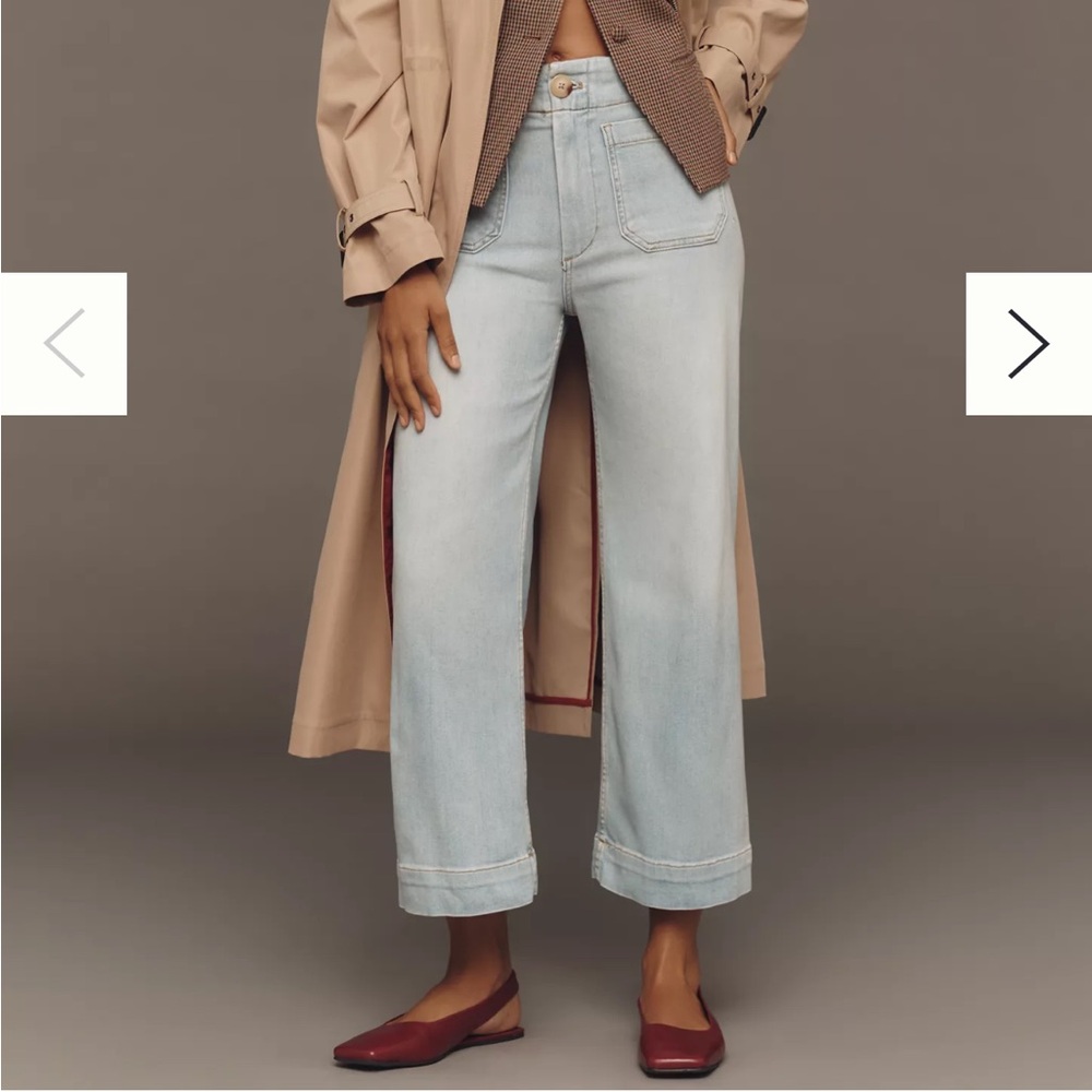 Anthropologie Maeve White Wide-Leg Jeans 28P